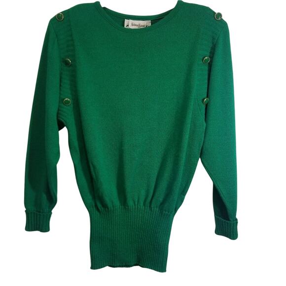 Neiman Marcus Sweater Womens 10 Green Pullover Made in USA Vintage - Picture 5 of 10